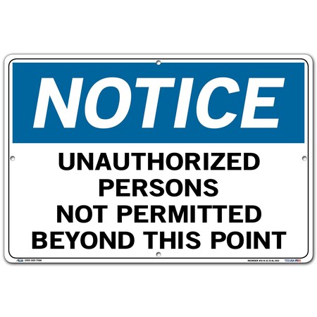 Vestil Aluminum Sign, 12-1/2" Height, 18-1/2" Width, Aluminum, Rectangle, English SI-N-31-D-AL-063